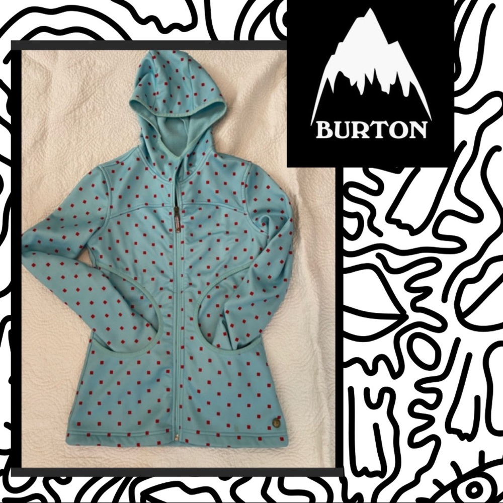 Burton Bonded Fleece Zip Hoodie Box Polka Dots XS